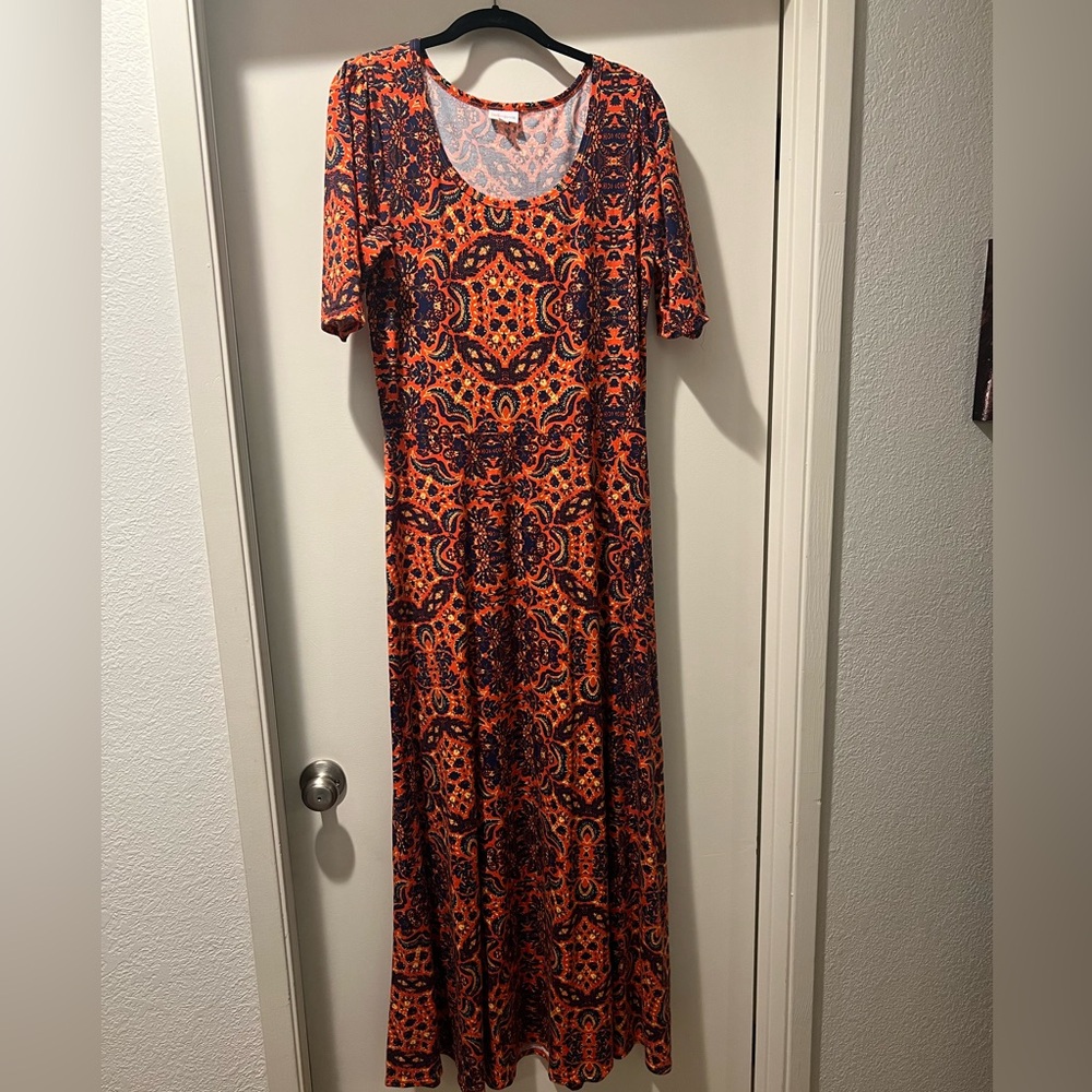 LuLaRoe Vibrant Orange Maxi Dress